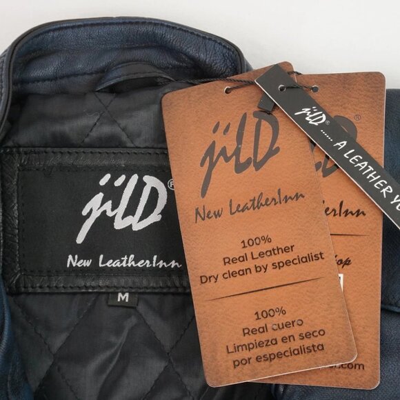 Jild New Leather Inn Real Leather Jacket / Cafe Racer Genuine Lambskin Leather - Picture 5 of 7